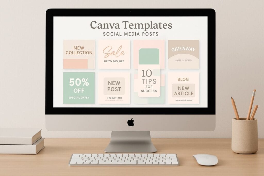 Example of social media templates in Canva.