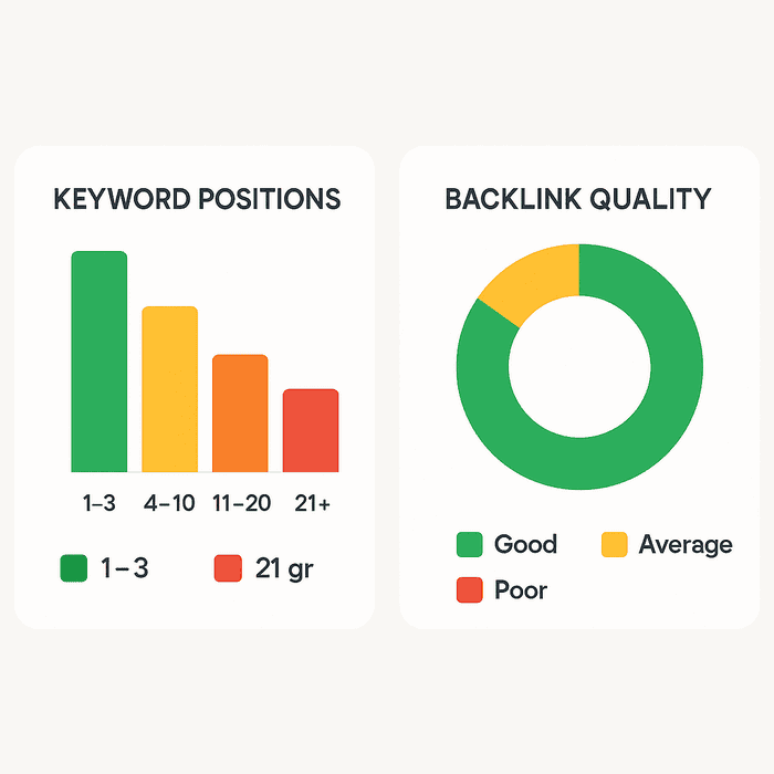 Keyword and backlink charts